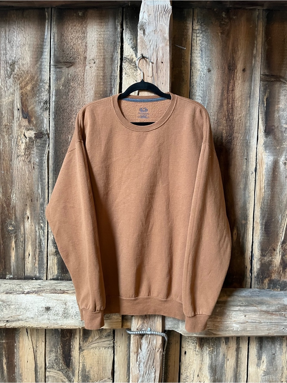 Fruit of the Loom Men's Crewneck Sweater - Rust Brown